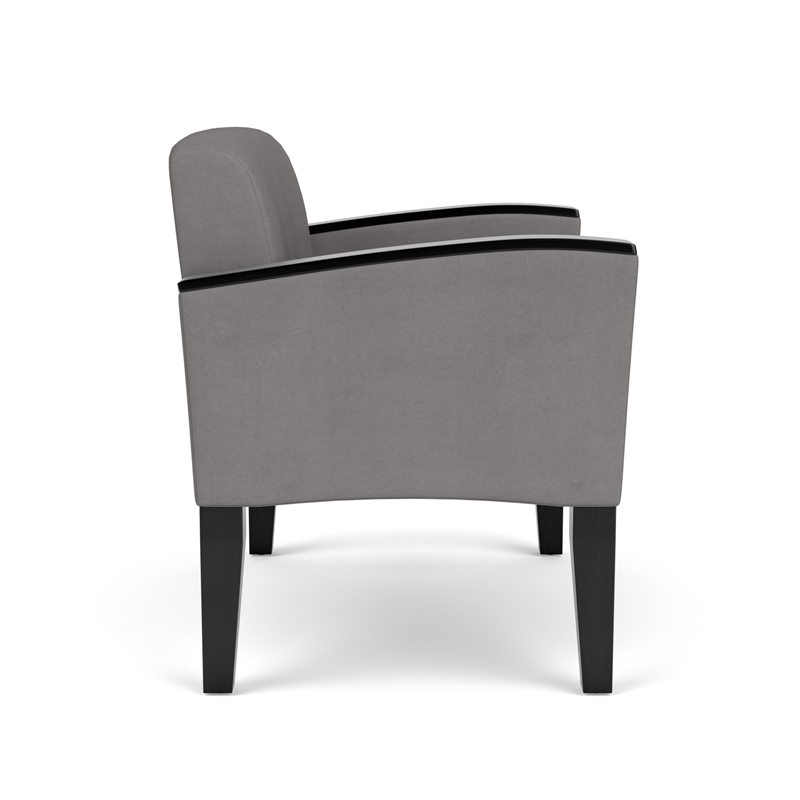 Belmont Lounge Reception Waiting Bariatric Chair / Black Steel Legs / Light Gray