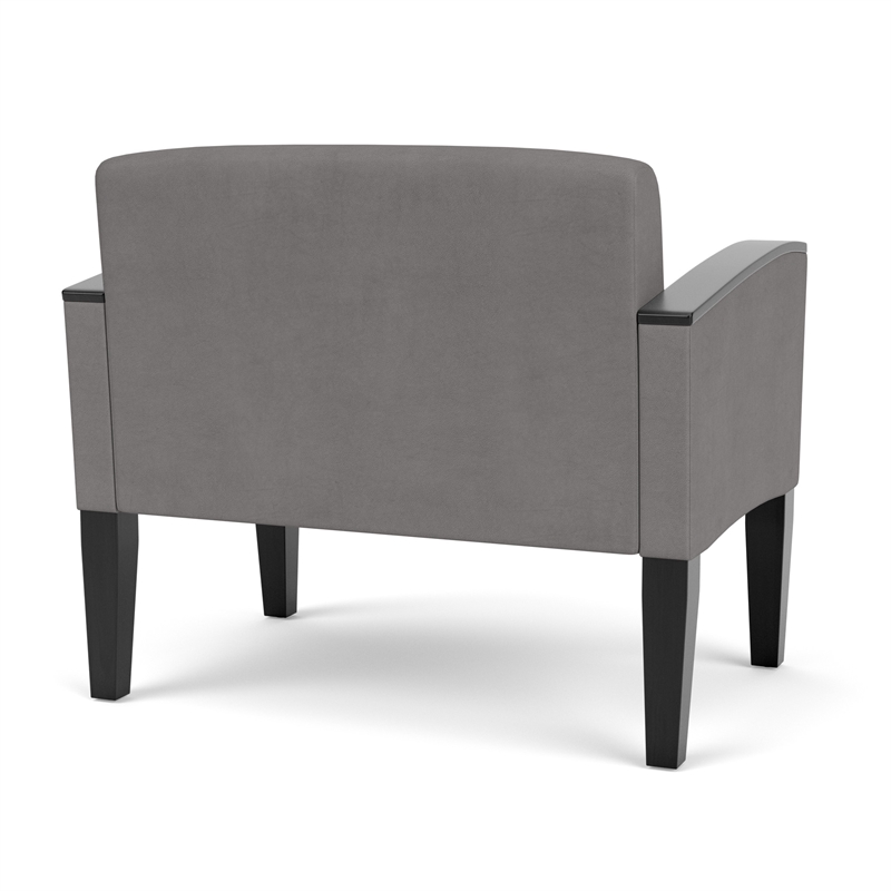 Belmont Lounge Reception Waiting Bariatric Chair / Black Steel Legs / Light Gray