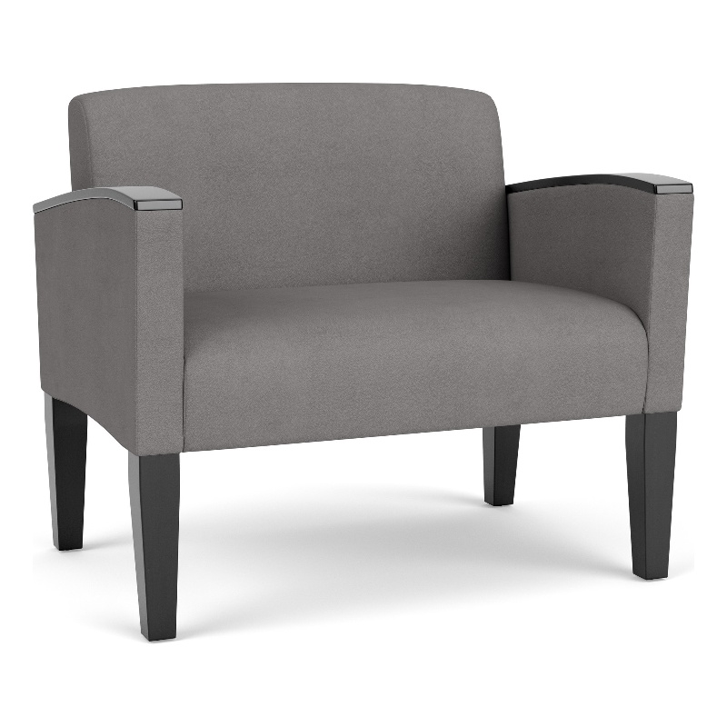 Belmont Lounge Reception Waiting Bariatric Chair / Black Steel Legs / Light Gray