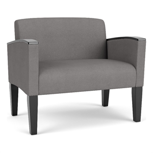 Belmont Lounge Reception Waiting Bariatric Chair / Black Steel Legs / Light Gray
