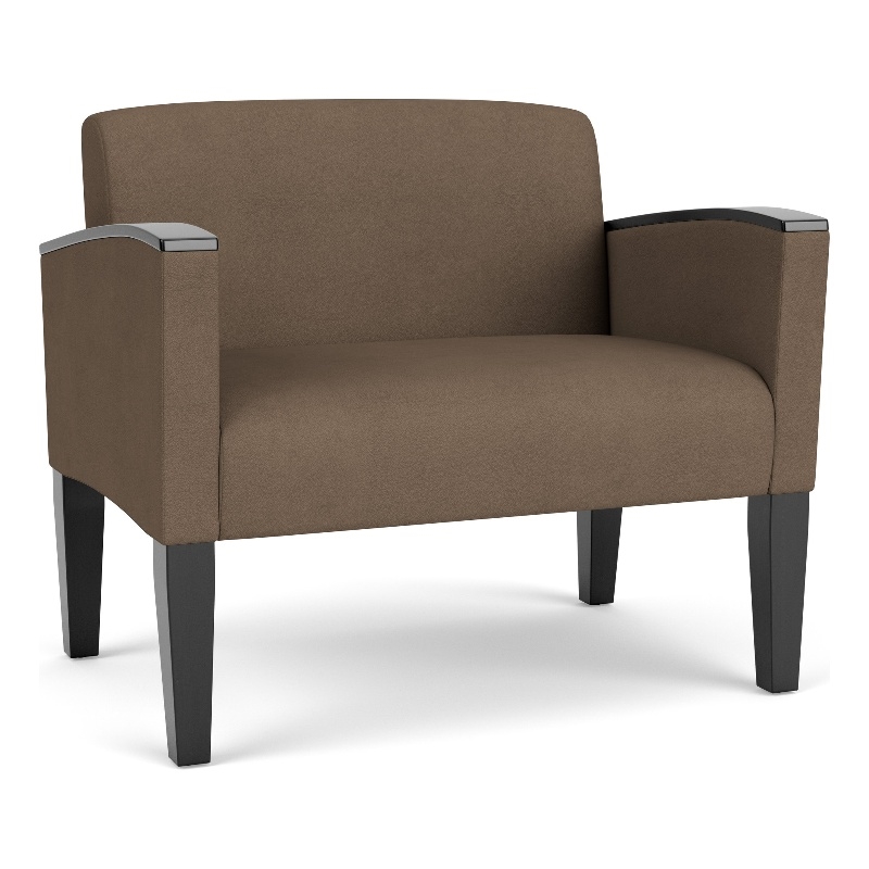 Belmont Lounge Reception Waiting Bariatric Chair / Black Steel Legs / Brown