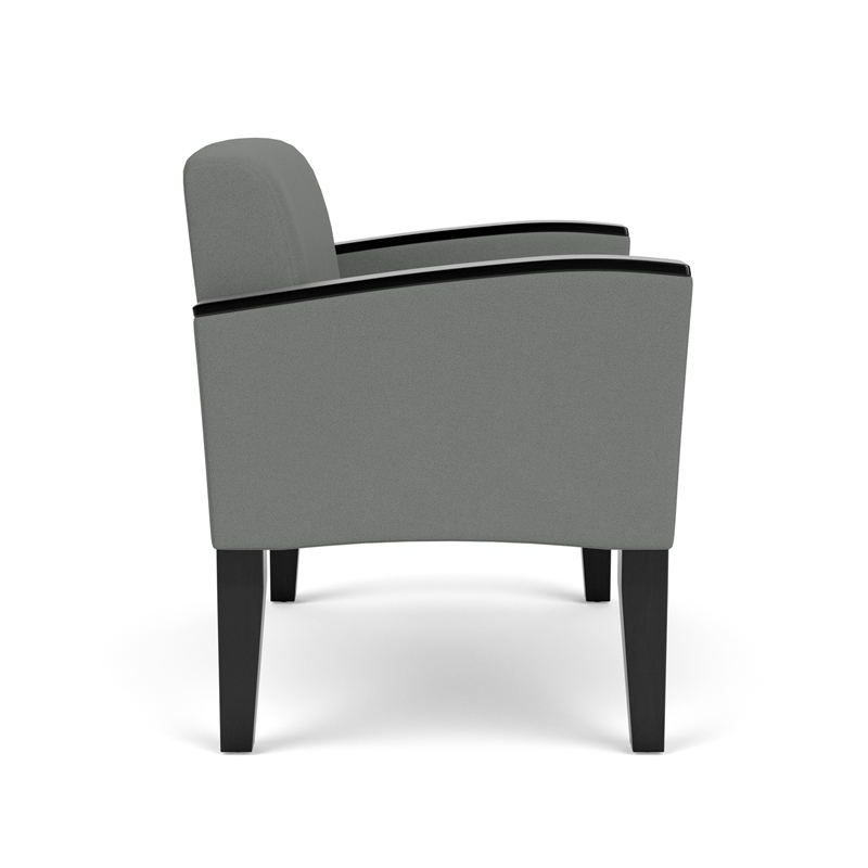 Belmont Lounge Reception Waiting Bariatric Chair / Black Steel Legs / Light Gray