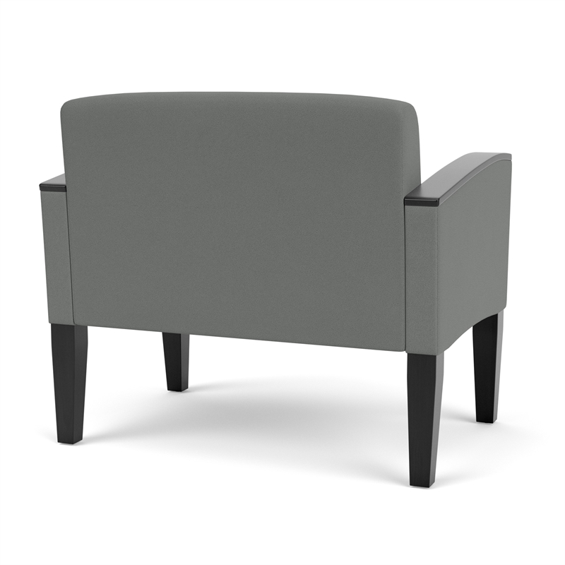 Belmont Lounge Reception Waiting Bariatric Chair / Black Steel Legs / Light Gray
