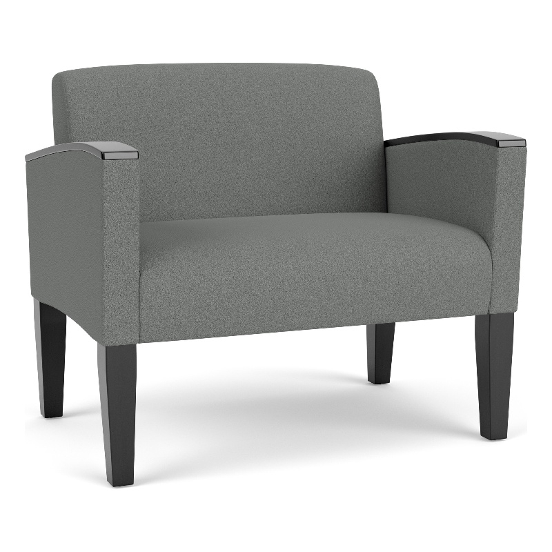 Belmont Lounge Reception Waiting Bariatric Chair / Black Steel Legs / Light Gray