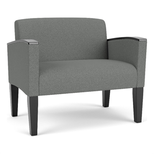 Belmont Lounge Reception Waiting Bariatric Chair / Black Steel Legs / Light Gray