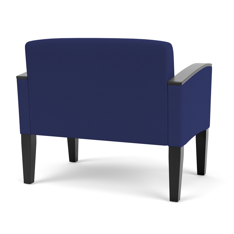 Belmont Lounge Lobby Reception Waiting Bariatric Chair / Black Steel Legs / Blue