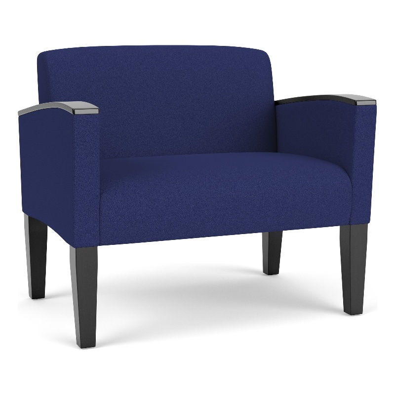 Belmont Lounge Lobby Reception Waiting Bariatric Chair / Black Steel Legs / Blue