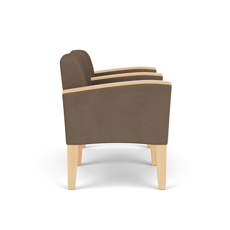 Belmont Lounge Reception 2 Seat Tandem Seating / Natural Wood Legs / Brown