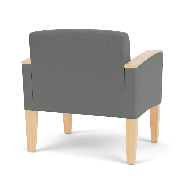 Belmont Lounge Reception Oversize Guest Chair / Natural Wood Legs / Light Gray