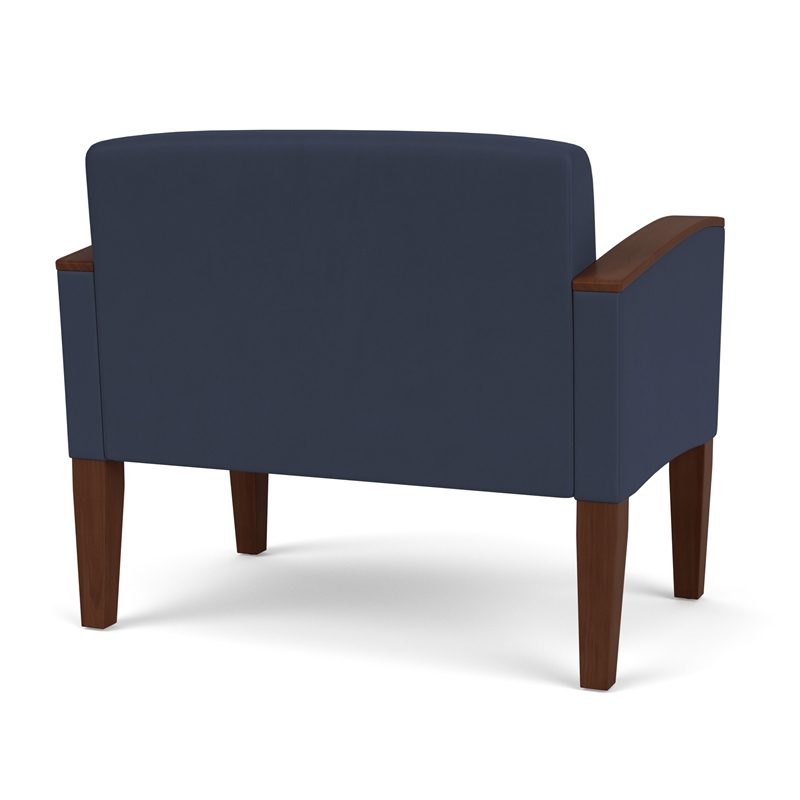 Belmont Lounge Lobby Reception Waiting Bariatric Chair / Walnut Wood Legs / Blue