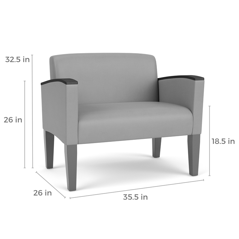 Belmont Lounge Reception Waiting Bariatric Chair / Walnut Wood Legs / Black