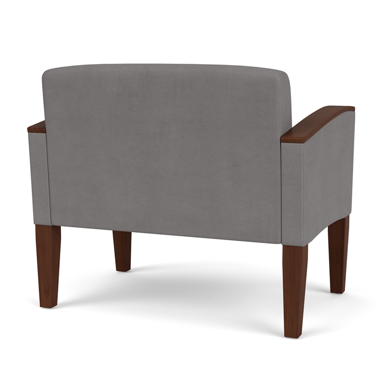 Belmont Lounge Reception Waiting Bariatric Chair / Walnut Wood Legs / Light Gray