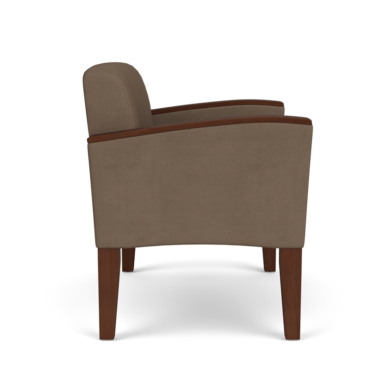 Belmont Lounge Reception Waiting Bariatric Chair / Walnut Wood Legs / Brown