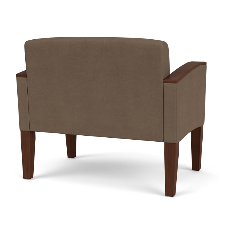 Belmont Lounge Reception Waiting Bariatric Chair / Walnut Wood Legs / Brown