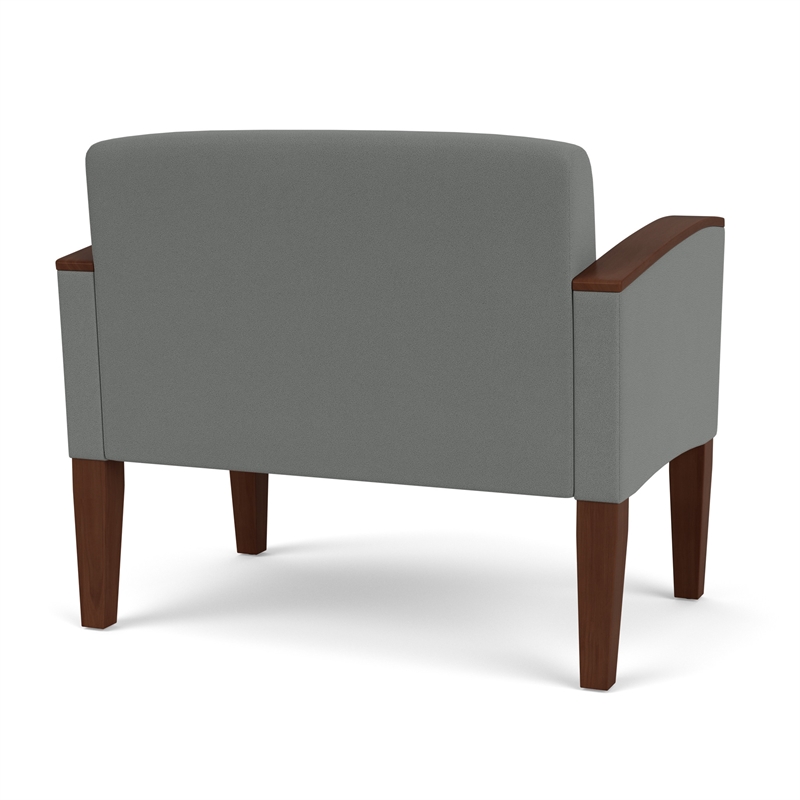 Belmont Lounge Reception Waiting Bariatric Chair / Walnut Wood Legs / Light Gray