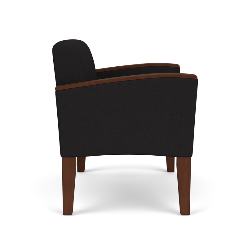 Belmont Lounge Reception Waiting Bariatric Chair / Walnut Wood Legs / Black