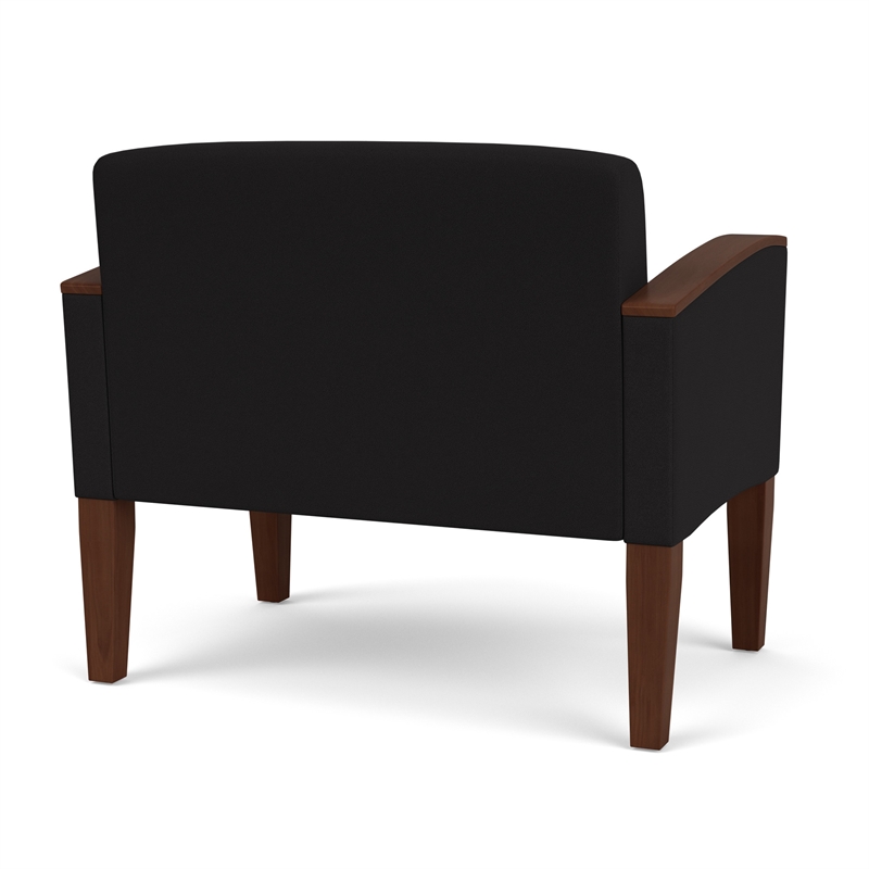 Belmont Lounge Reception Waiting Bariatric Chair / Walnut Wood Legs / Black