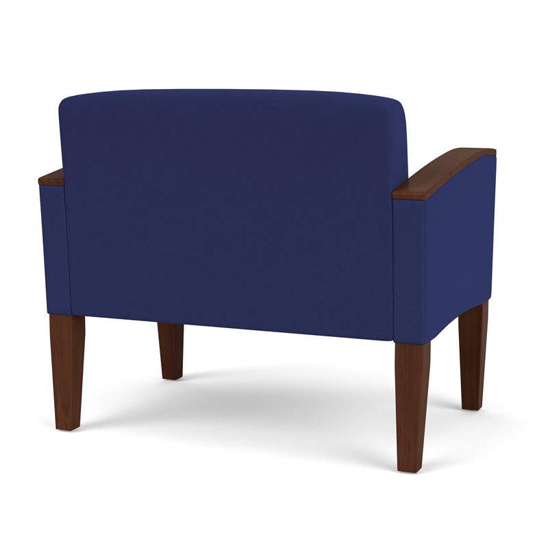 Belmont Lounge Lobby Reception Waiting Bariatric Chair / Walnut Wood Legs / Blue