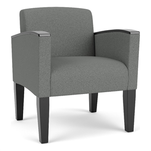 Belmont Lounge Reception Waiting Guest Chair / Black Steel Legs / Light Gray