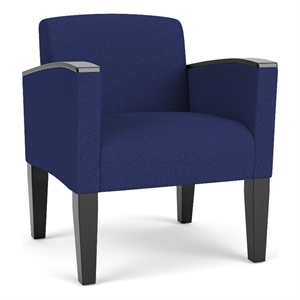 Belmont Lounge Lobby Reception Waiting Guest Chair / Black Steel Legs / Blue