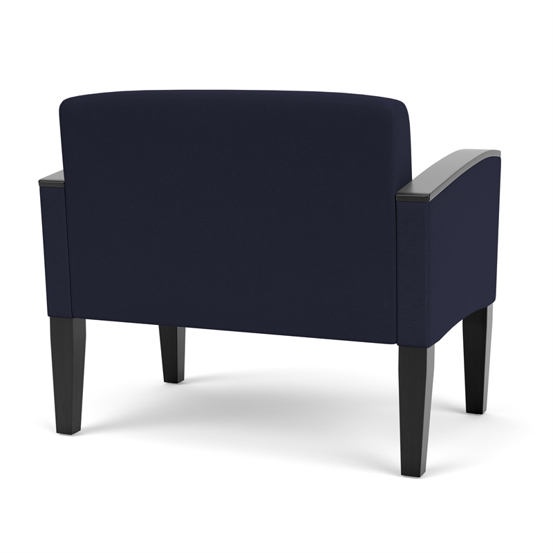 Belmont Lounge Reception Waiting Bariatric Chair / Black Steel Legs / Navy Blue