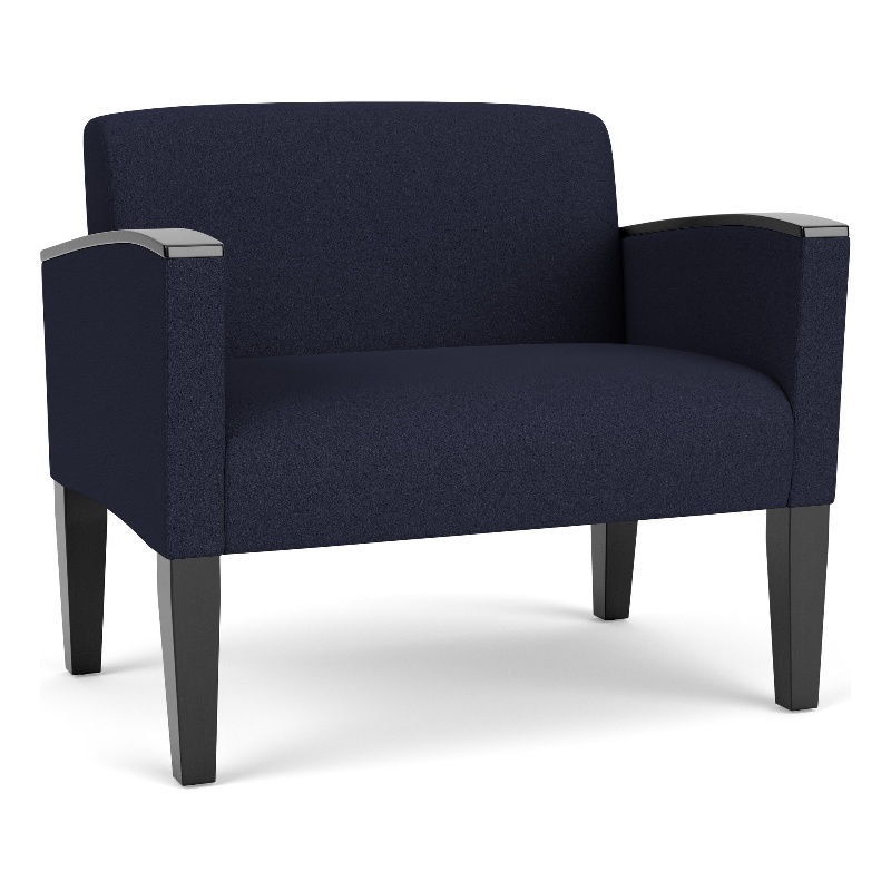 Belmont Lounge Reception Waiting Bariatric Chair / Black Steel Legs / Navy Blue
