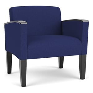 Belmont Lounge Reception Waiting Oversize Guest Chair / Black Steel Legs / Blue