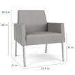 Lesro Mystic Lounge Reception Guest Chair in Gray