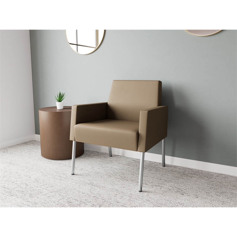 Lesro Mystic Lounge Reception Guest Chair in Brown