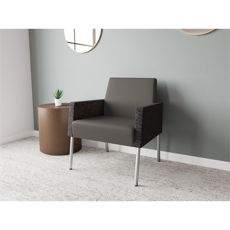 Lesro Mystic Lounge Reception Guest Chair in Gray