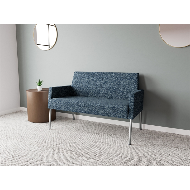 Lesro Mystic Lounge Reception Loveseat in Blue