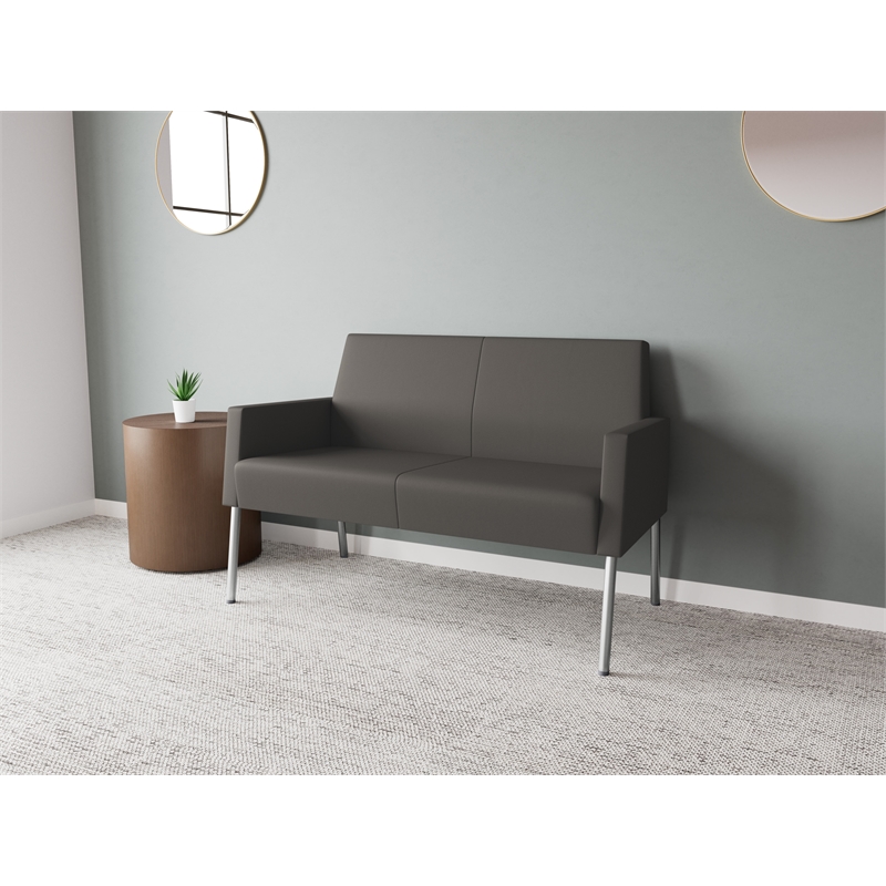 Lesro Mystic Lounge Reception Loveseat in Gray