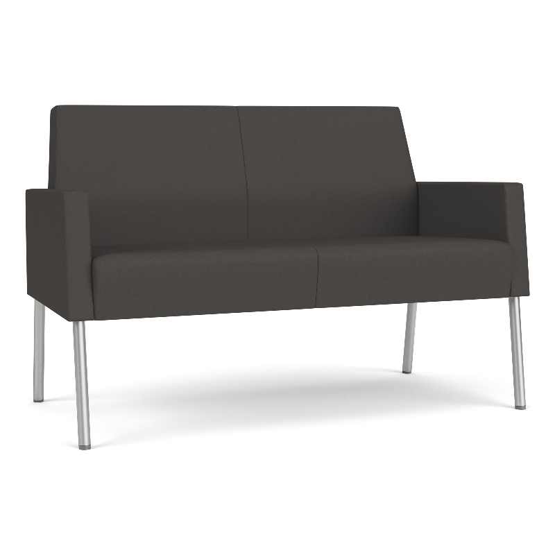 Lesro Mystic Lounge Reception Loveseat in Gray