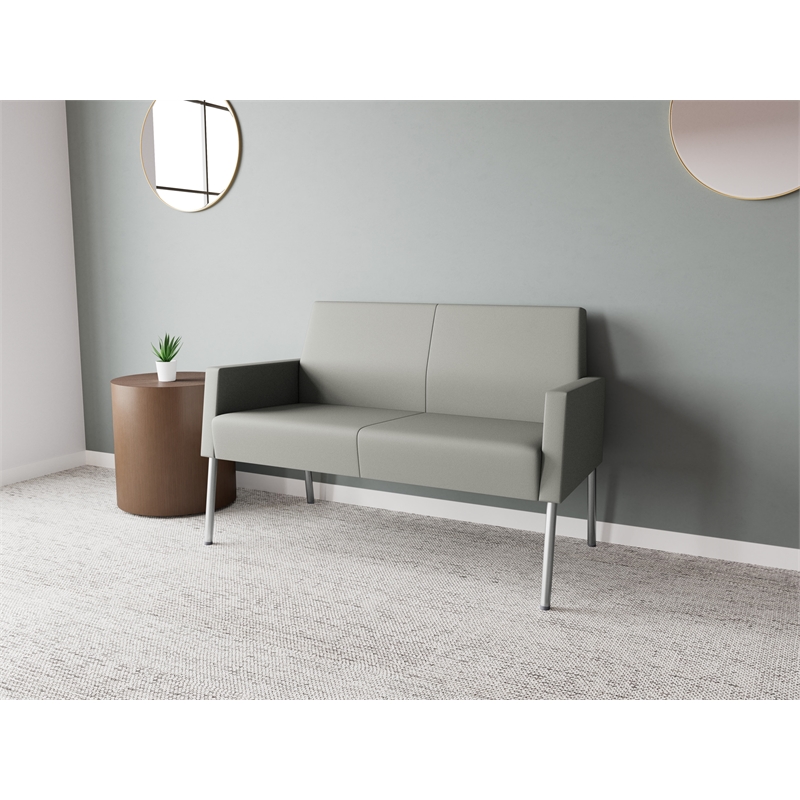 Lesro Mystic Lounge Reception Loveseat in Gray
