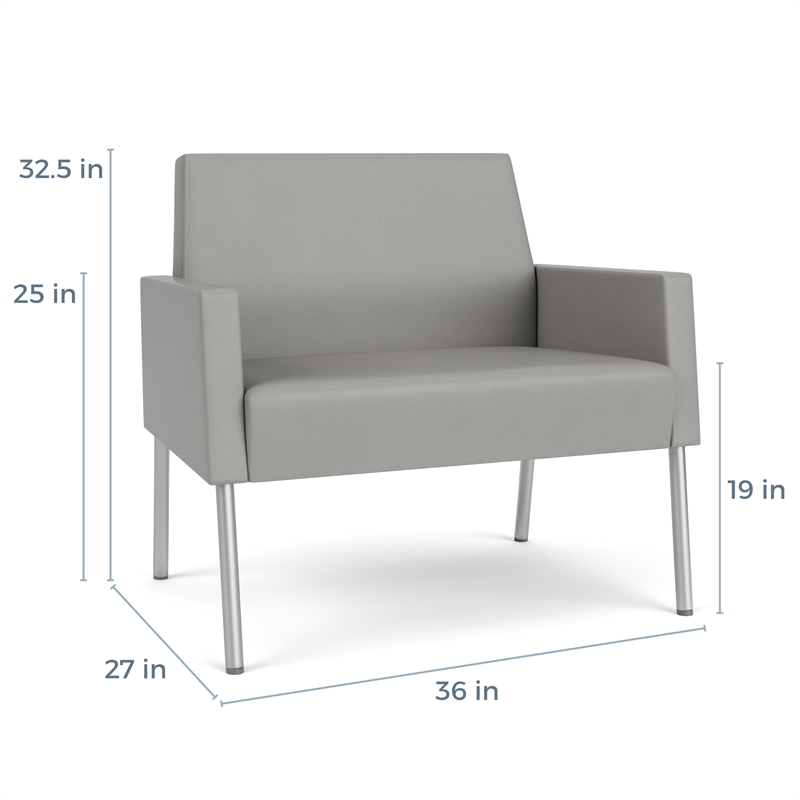 Lesro Mystic Lounge Reception Bariatric Chair in Gray