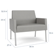 Lesro Mystic Lounge Reception Bariatric Chair in Gray