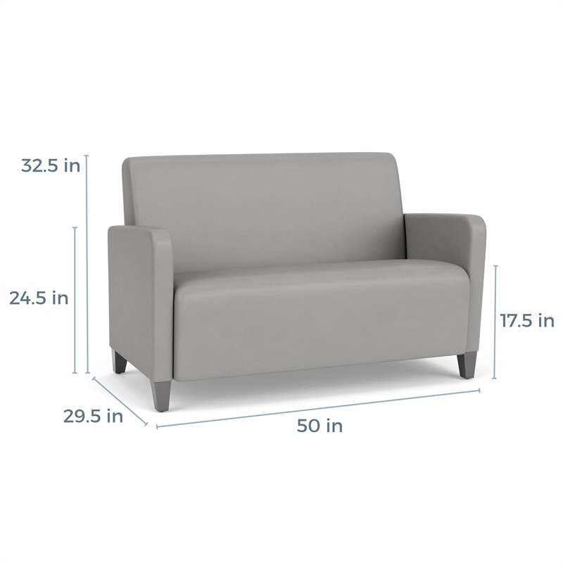 Lesro Ravenna Reception Loveseat in Gray
