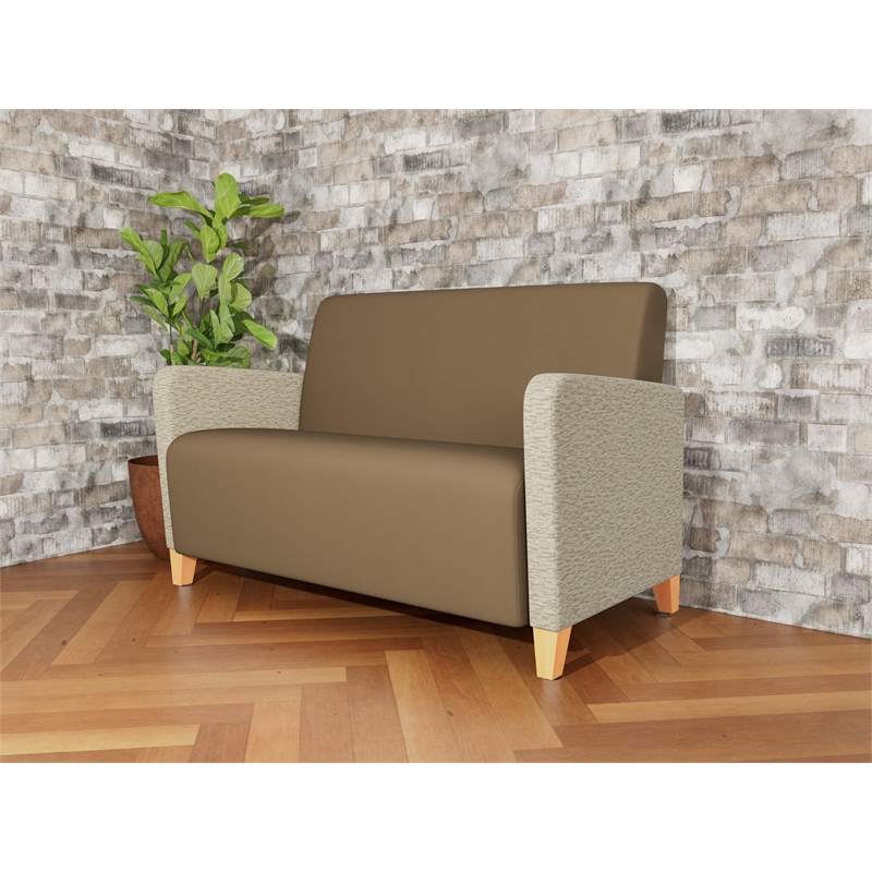 Lesro Ravenna Reception Loveseat in Brown