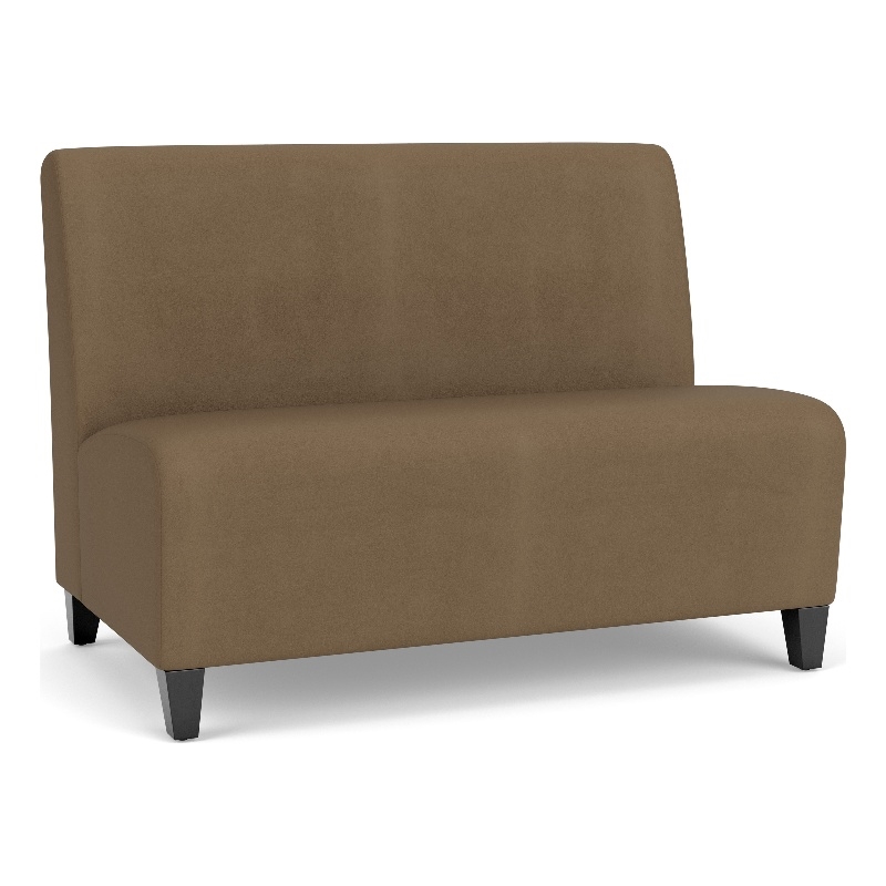 Lesro Ravenna Reception Armless Loveseat in Brown