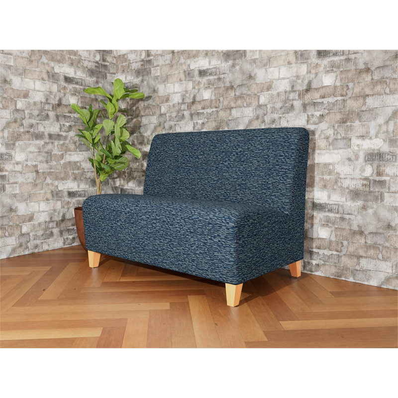 Lesro Ravenna Reception Armless Loveseat in Blue
