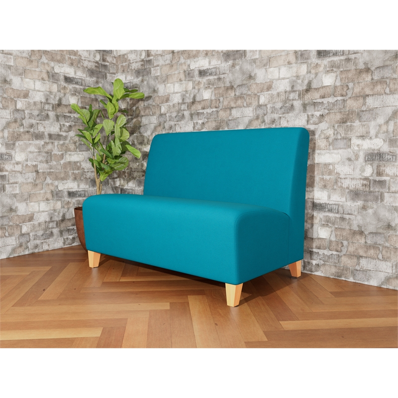 Lesro Ravenna Reception Armless Loveseat in Teal