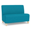 Lesro Ravenna Reception Armless Loveseat in Teal