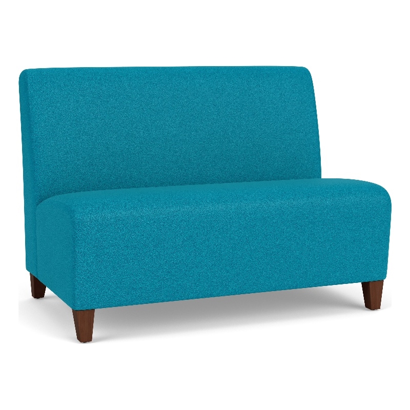 Lesro Ravenna Reception Armless Loveseat in Teal