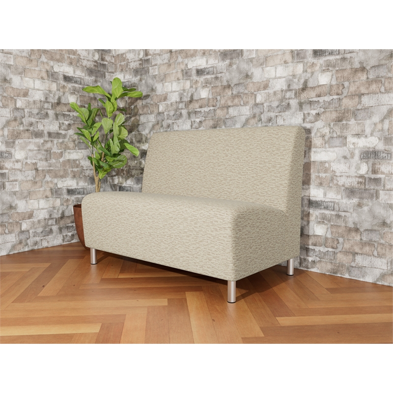 Lesro Ravenna Reception Armless Loveseat in Beige