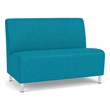 Lesro Ravenna Reception Armless Loveseat in Teal