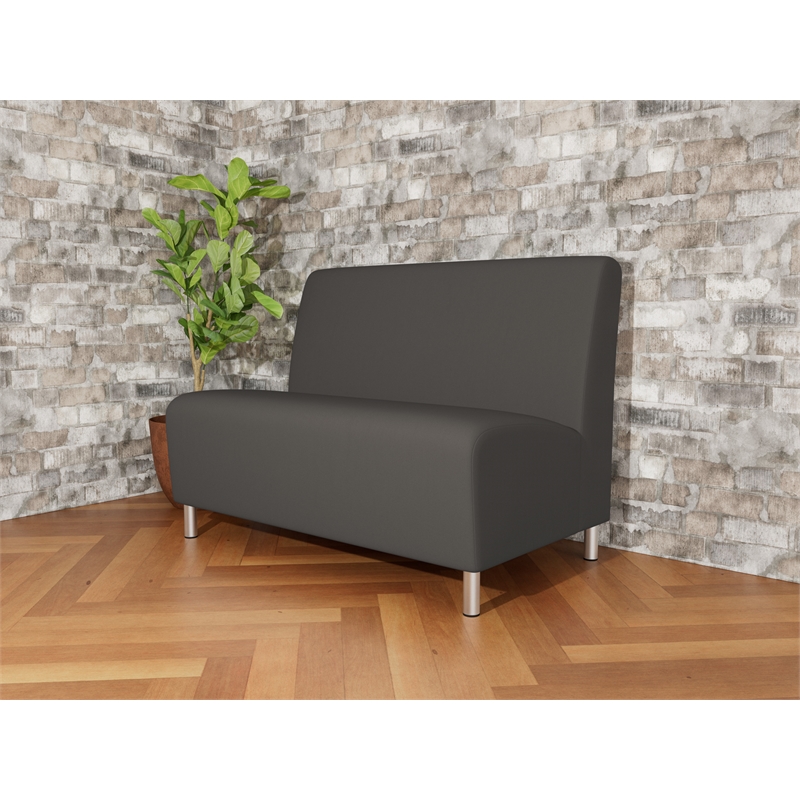 Lesro Ravenna Reception Armless Loveseat in Gray