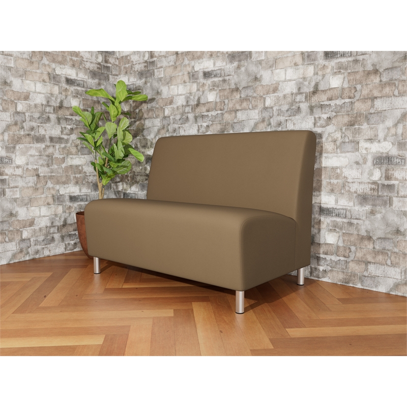 Lesro Ravenna Reception Armless Loveseat in Brown