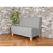 Lesro Ravenna Reception Armless Loveseat in Gray