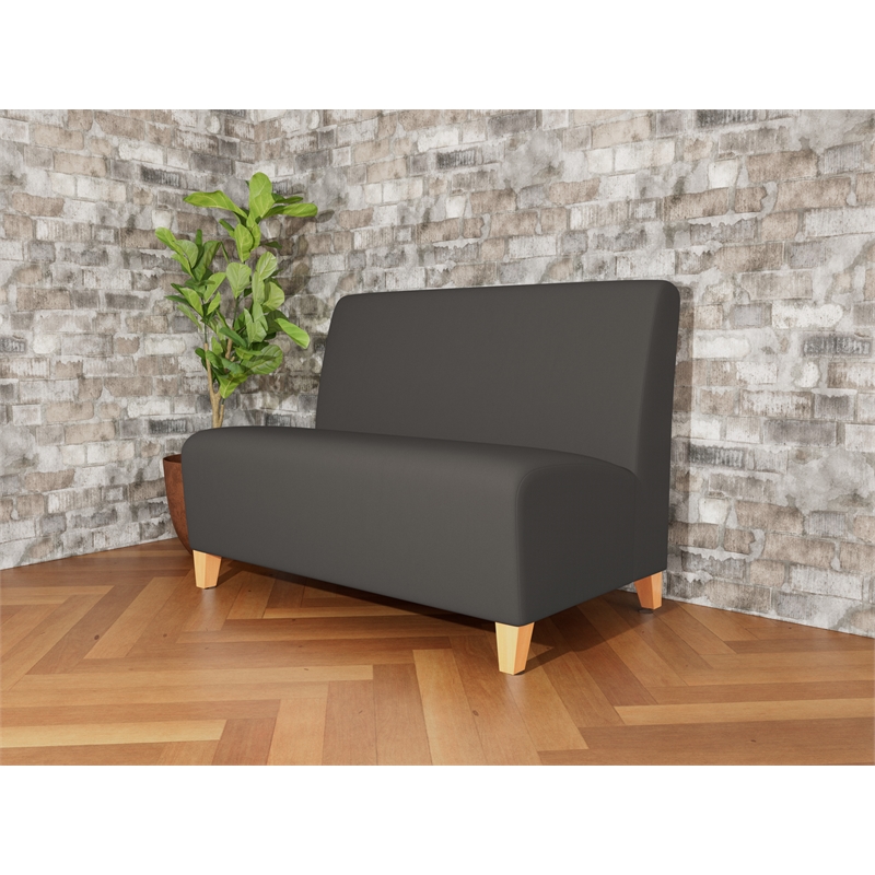 Lesro Ravenna Reception Armless Loveseat in Gray
