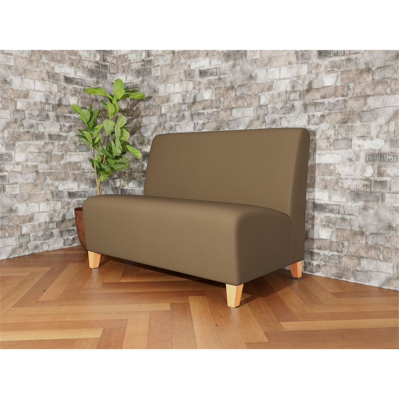 Lesro Ravenna Reception Armless Loveseat in Brown